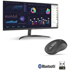 Resim LG 34WQ500-B 34'' 100Hz Freesync IPS Monitör + Logitech M650 L Büyük Boy Kablosuz Mouse 