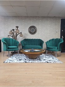 Resim ZAFİR İstiridye Takım Krom Kaplama Telli Ayak Çay Seti Koltuk Takımı 