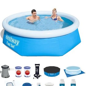 Resim Büyük Şişme Havuz Seti 244 x 66 CM Bw509 Çok Renkli 