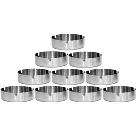 Resim Omnisoft Büyük Boy 3x10 Cm Yuvarlak Küllük Paslanmaz Çelik Küllük 10 Adet 