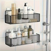 Resim 1 adet Yerden Tasarruflu Duvara Monte Depolama Rafı - çivisiz, Boş Tasarım, Hipoalerjenik Metal Banyo & Mutfak Düzenlemesi için, Şampuan, Sabun ve Temel Gereçler için İdeal, Banyo Düzenleyicileri ve Depolama 