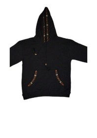Resim Bigdart Kadın Oversize Kapşonlu Şardonlu Nakışlı Üç İplik Siyah Kadın Sweatshirt SiYAH 