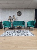 Resim ZAFİR Siyah Boyalı Tel Ayak Papatya Çay Seti Koltuk Takımı , Balkon, Salon, Ofis, Cafe Koltuk Takımı 