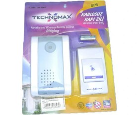Resim Technomax Uzaktan Kumandalı Kapı Zili (100M Kapsama Alanlı) 