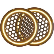 Resim SOUNDERS Neon Işıklı 16 cm Hoparlör ve Midrange Kapağı - 2 Adet - Sarı 