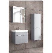 Resim Mauna 60 Cm Banyo Dolabı -Window Gri (Boy Dolap Dahil ) 