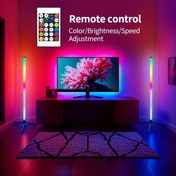 Resim 1 adet RGB Müzik Atmosfer Uzaktan Kumanda LED Zemin Lambası - USB Güçlü, Çok Renkli Köşe Ayakta Lamba ile Uzaktan Kumanda, Oyun Odası ve Yatak Odası Dekorasyonu için İdeal, Mükemmel Tatil Hediyesi, Yatak Odası Dekoru | Modern Aydınlatma | Plastik Yapı, Yatak Odası için Işıklar 