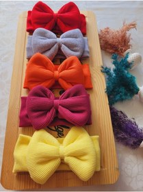 Resim SeherBebeButik Kız Çocuk & Bebek Kaşkorse Fiyonklu Bandana 5'li Set 