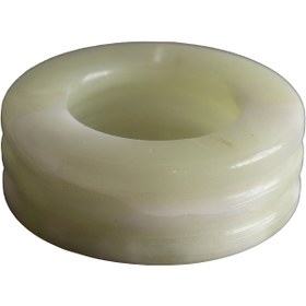 Resim Özgün El Yapımı Oniks Doğal Taş Kül Tablası - Dekoratif 3 Katmanlı Küllük 7,6 cm - Beyaz 