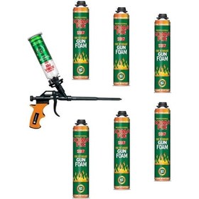 Resim 6 Ad Tabancalı Poliüretan B2 Yangın Köpük Temizleyicisi Ve Full Teflon Tabanca Seti 