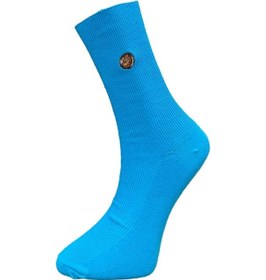 Resim Me-vo Tekli Mavi Renkli Bay/bayan Unisex Esnek Nem Alabilen Pamuklu Oreo Desenli Soket Çorap Mavi 