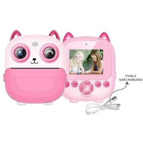Resim Light up Dijital Video Fotoğraf App Destekli Çocuk Kamerası Termal Resim Kağıt Baskılı Yazıcı Pembe 