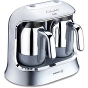 Resim KORKMAZ Türk Kahvesi Makinesi Kahvekolik Twin Kahve Makinesi Inox/krom - A861-06 770Yseri 