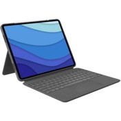 Resim logitech Combo Touch 12.9" iPad Pro 5. ve 6. Nesil ile Uyumlu Çok Yönlü Türkçe Klavyeli Kılıf, Gri 920-010186 