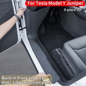 Resim 2025 için for TESLA Model Y Ön ve Arka Kapı Eşi Koruyucu Şerit, Model Y Juniper Dahili Anti-Kick Mat, Hoşgeldin Pedal Anti-Çizik Koruma Pedleri, B-Pillar Koruyucu Seti, 6 adet 