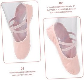Resim BESPORTBLE Kızlar Küçük Bale Ayakkabıları Parmak Arası Nefes Alabilen Kanvas Parmak Arası Dans Ayakkabıları 37 