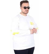 Resim Starbattal Büyük Beden Bisiklet Yaka Sweat Double Face Pike Eo 25703 Ekru Ekru 