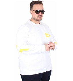 Resim Starbattal Büyük Beden Bisiklet Yaka Sweat Double Face Pike Eo 25703 Ekru Ekru 