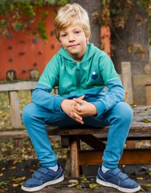Resim Little Yucca Kapüşonlu Sweatshirt Color-Block Mavi - 18-24 Ay 