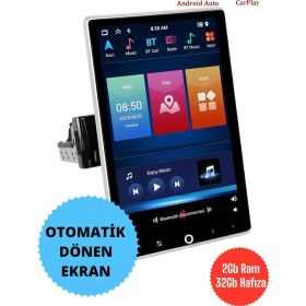 Resim 10.1 Inç Dönen Ekranlı Android Multimedya Teyp, 2gb Ram, 32GB Hafıza, Carplay Özelliği 