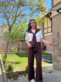 Resim 3 Parça Bağlama detaylı Takım Kahve - S 