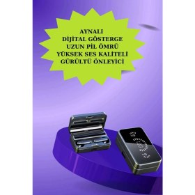 Resim Marsilyan- Powerbank Bluetooth Kulaklık ve Yeni Model Akıllı Saat Seti Anc Özelliği Dokunamatik 