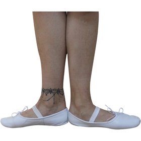 Resim TUGİS SANAT Beyaz Deri Bale Çalışma Patiği 
