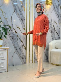 Resim KADO ÇİÇEK JAKAR DESENLİ RİBANALI TUNİK 262926 - Siyah / 40 