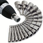 Resim 9/14 adet Güç Somun Sürücü Bitleri, 1/4 Hexagonal Shank, CRV Tornavida, Somun Sürücü Soket Bitleri, Güç Araçları, 5-13 Mm 