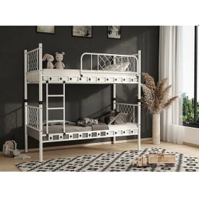 Resim Dzgn Home Metis Genç Çocuk Yatak Odası Metal Ranza Ve Karyola - 90 X 190 Cm - Beyaz 90 x 190 CM 