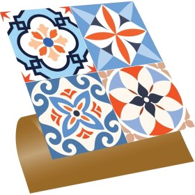 Resim Kendinden Yapışkanlı Tezgah Arası Kaplama Meksika 010 Karma Desenli Pvc Karo 30X30 cm (33 Adet) 3m2 