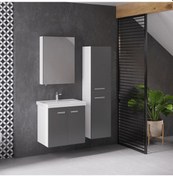 Resim Denko Terra 65 Cm Mdf Antrasit Gri Banyo Dolabı Takım, Boy Dolabı Antrasit - Gri 