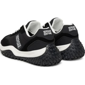 Resim Versace Erkek Fondo Hyber Dis. 47 Yazı Logolu Süet Panelli Sneaker - Siyah 