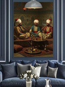 Resim Osmanlı Kahve Sohbet Dekoratif Kanvas - Mdf Ahşap Tablo 