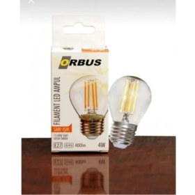 Resim Orbus Dekoratif G45 4 W Şeffaf E27 Duy Sarı Işık Rustik LED Ampul 