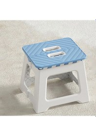 Resim Gajeena Taşınabilir Katlanır Mavi Tabure - Hafif Ve Sağlam, 120 Kg Taşıma Kapasiteli Mavi 