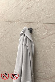 Resim Alper Banyo Premium F1 Model Siyah Bornoz Askılık | Paslanmaz Çelik | 5 Yıl Garantili Şık Banyo Askısı 