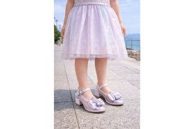 Resim Kiko Kids Asel Kız Çocuk Simli Topuklu Abiye Şeffaf Ayakkabı 