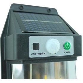 Resim 10w Solar / Güneş Enerjili Sensörlü Led Aplik 3200k - Sarı Işık 