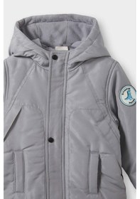 Resim Defacto Erkek Bebek Su Geçirmez Kapüşonlu Fermuarlı Çıtçıtlı Mont E9801a525wngr89 Gri 