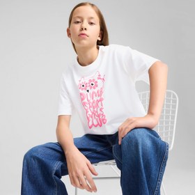 Resim Puma Graphics Length Çocuk Beyaz T?Shirt 