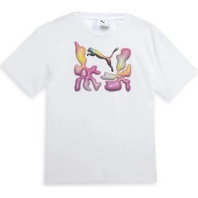 Resim Puma Graphics Relaxed Çocuk Beyaz Günlük Stil T-Shirt 62987102 