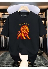 Resim Sepette 6 Ve Üzeri Alımlarda 1 Tişört Hediyedir - Şampiyon Baskılı Unisex Tişört SIYAH 