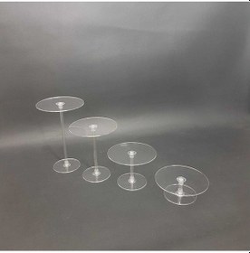 Resim Şeffaf Pleksi 4'Lü Geniş Daire Teşhir Cupcake Standı (553488267) 