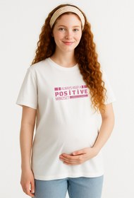Resim TARZ STİL Premium Yumuşak Penye Kumaşlı Positive baskılı Hamile Tişörtü 22666 