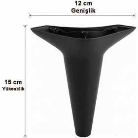 Resim Aspen 15 Cm Siyah 8'li Set Koltuk Baza Dolap Tv Ünitesi Yatak Odası Konsol Ayağı Siyah 