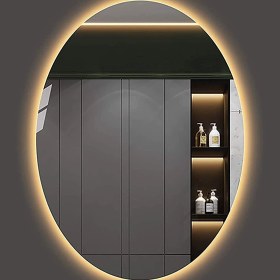 Resim Toprak Dekor Banyo aynası ledli ayna 80*60 elips ledli ayna 