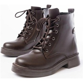 Resim 02-2003 Kahve Cilt Bağcıklı Fermuarlı Günlük Kadın Bot Çok Renkli 