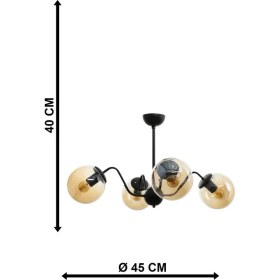 Resim Begüsa Karmen 4lü Si̇yah Bal Glob Camlı Avi̇ze 