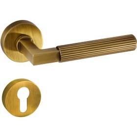 Resim Doğanlar Lt Olifka Mat Vernik Rozetli Kapı Kolu Takım-yale Kol Pk001dgn0060 Renkli 